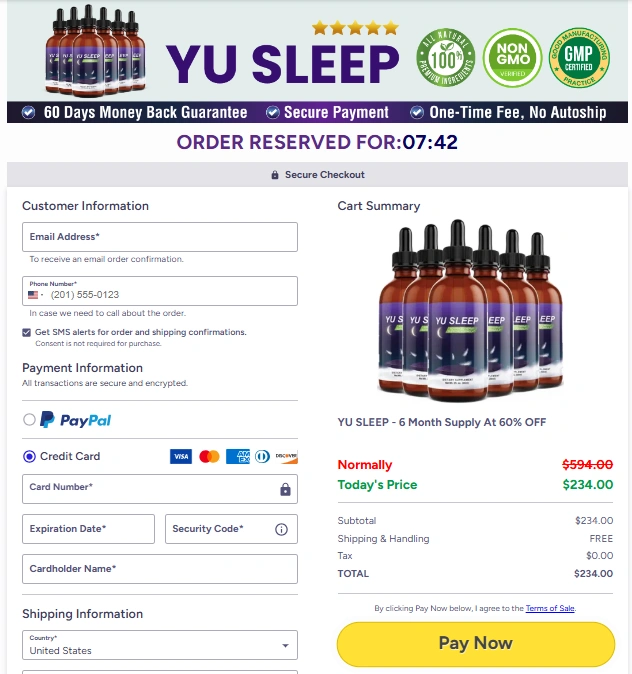 Yu Sleep Order Page